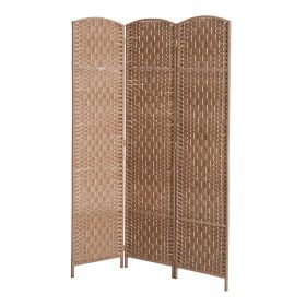 HOMCOM Wicker Room Divider 6' 3-Panel Freestanding Privacy Screen Folding Natural