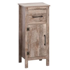 kleankin Bathroom Storage Cabinet Freestanding with Drawer Adjustable Shelf Wooden Vanity Cupboard White