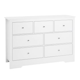 VEVOR 7 Drawer Dresser, Wooden Chest of Drawers with Sliding with Anti-tip Device, Modern Minimalist Dresser Chest