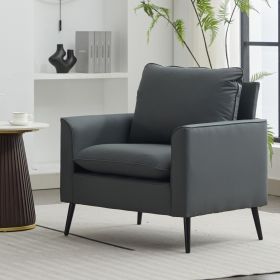 TS Cat paw leather upholstered sofa 1PC gray,Nordic retro light luxury living room balcony bedroom single casual sofa chair