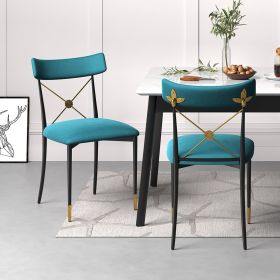 Mid-Century Modern Dining Chairs with Velvet Upholstery Green