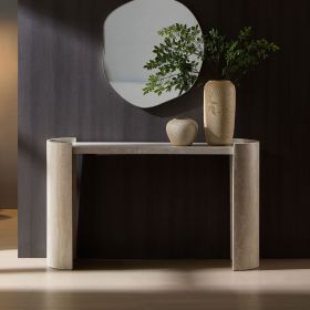 53.15 Inch Faux MARS marble Pattern Entryway Table for Living Room,Narrow Console Table wit