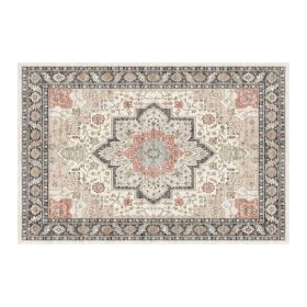 1PC Bohemian Vintage Watercolor Doormat - Non-Slip Soft Rug, Stain-Resistant Washable Mat for Entryway, Kitchen, Living Room, Laundry & Bathroom (colour: KSX-9-12-9, size: 9*12ft/274*366cm)