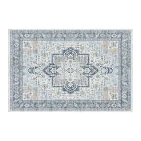 1PC Bohemian Vintage Watercolor Doormat - Non-Slip Soft Rug, Stain-Resistant Washable Mat for Entryway, Kitchen, Living Room, Laundry & Bathroom (colour: KSX-6-9-4, size: 6*9ft/183*275cm)