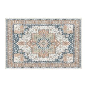 1PC Bohemian Vintage Watercolor Doormat - Non-Slip Soft Rug, Stain-Resistant Washable Mat for Entryway, Kitchen, Living Room, Laundry & Bathroom (colour: KSX-9-12-5, size: 9*12ft/274*366cm)